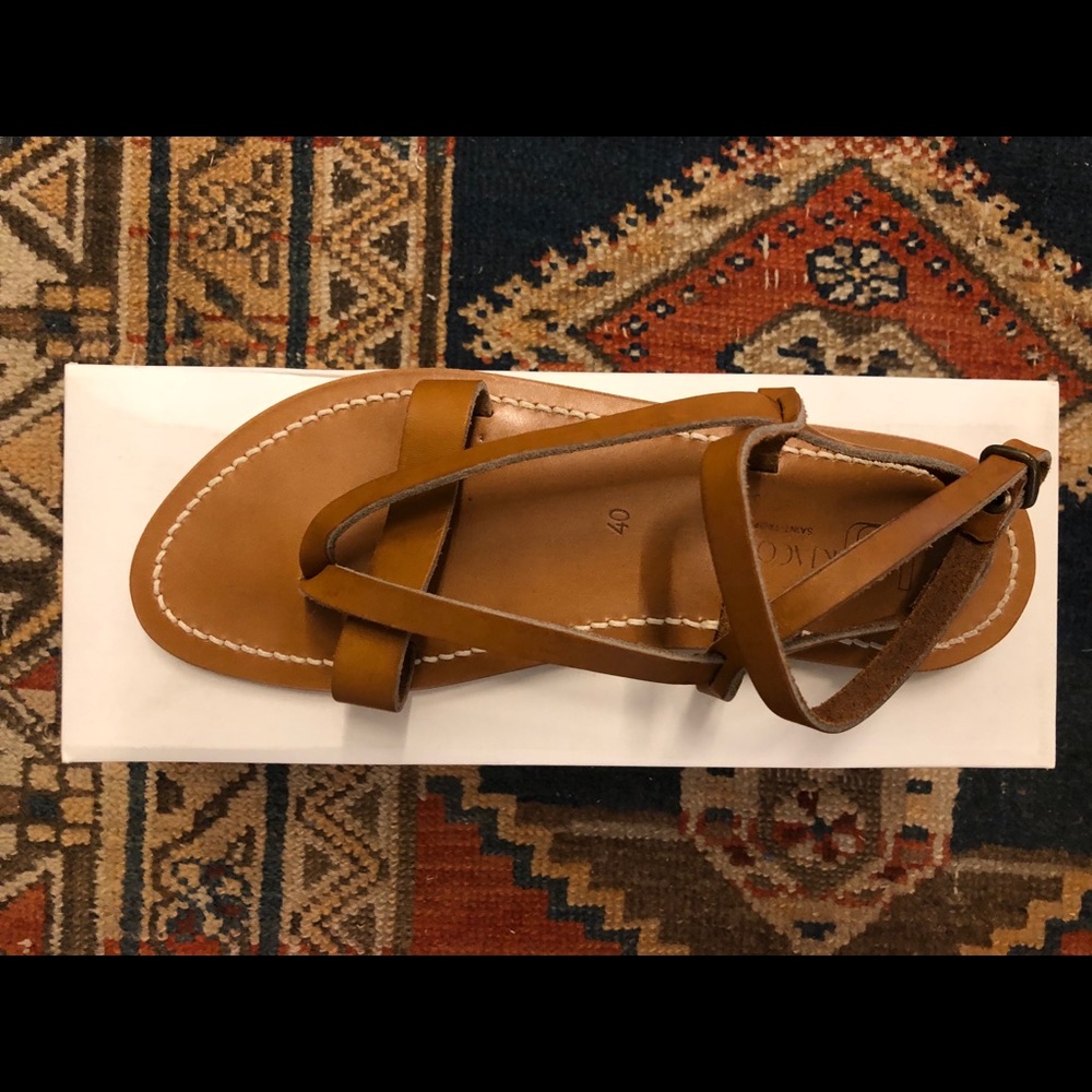 K Jacques Aubergine Sandals